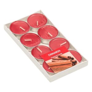 Lumanari tip pastila, de culoare rosie cu aroma de scortisoara
