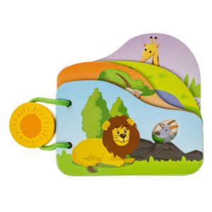 Carte educativa din lemn cu animale din jungla